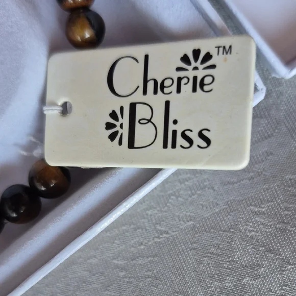 Soothing Tiger's Eye Beaded Bracelet By Cherie Bliss (J9) - Picture 2 of 3